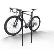 Lean-on hoop of flat bar steel | 50 x 12 mm | without cross bar | total width: 450 mm | hot-dip galvanized and coated DB 703